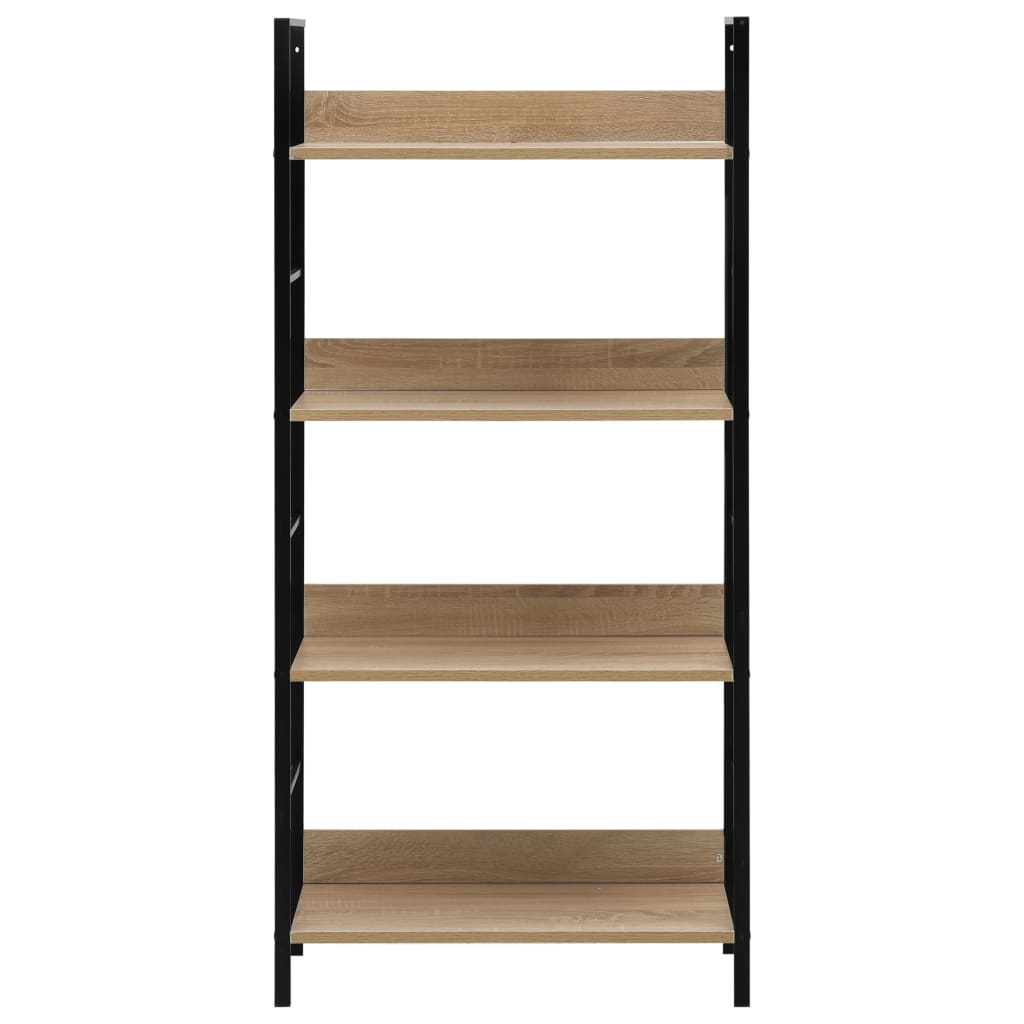 4 Layer Book Shelf Oak 60X27.6X124.5 Cm Engineered Wood Bookshelves