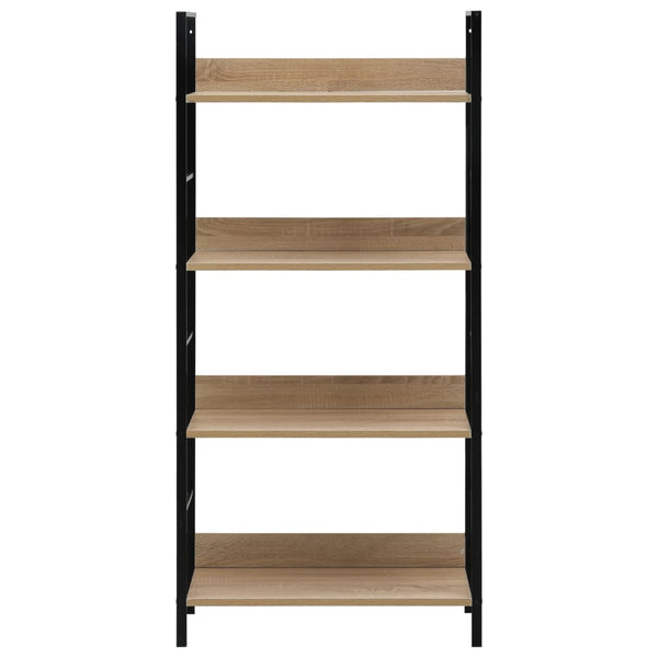 4 Layer Book Shelf Oak 60X27.6X124.5 Cm Engineered Wood Bookshelves