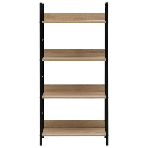 4 Layer Book Shelf Oak 60X27.6X124.5 Cm Engineered Wood Bookshelves