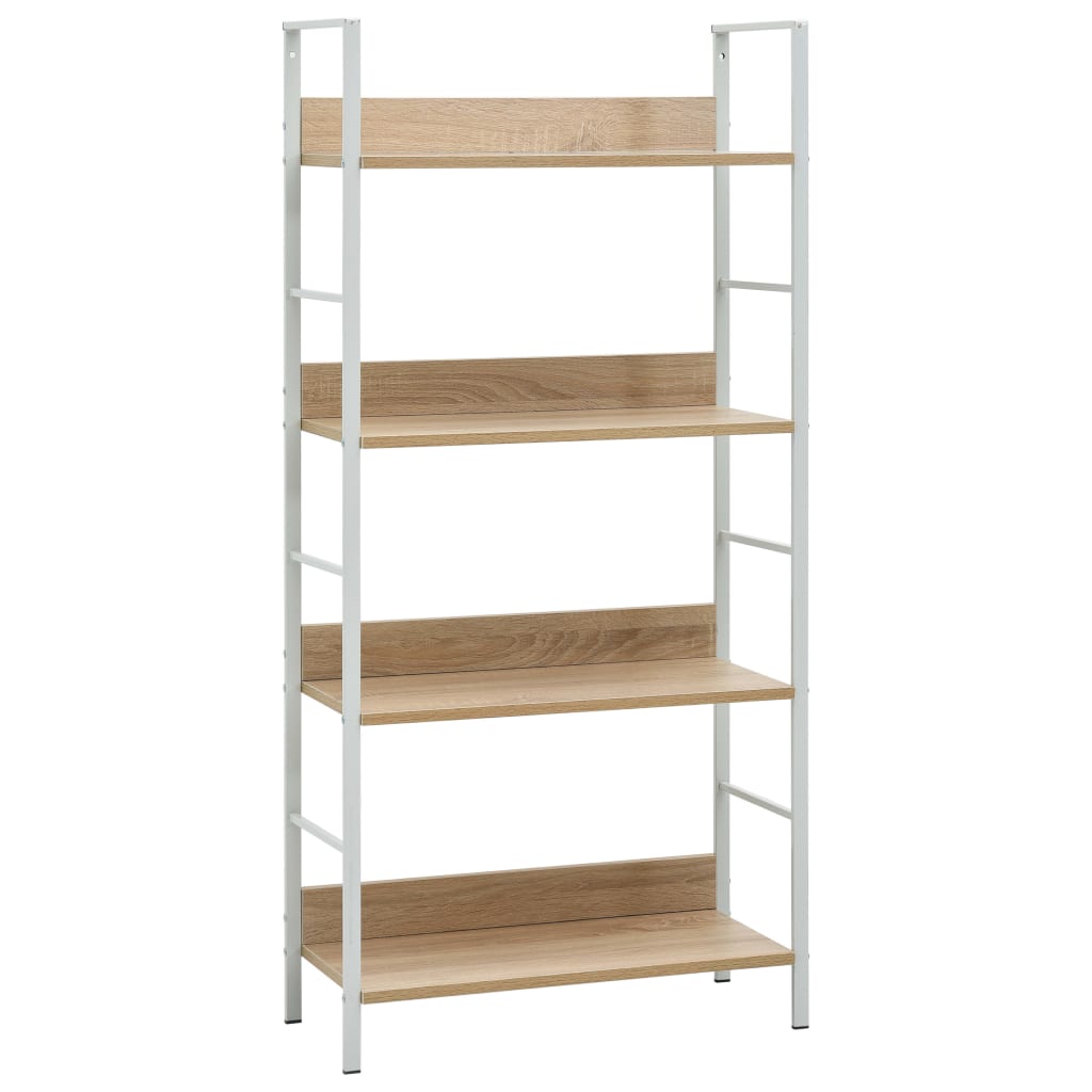 4 Layer Book Shelf Oak 60X27.6X124.5 Cm Engineered Wood Bookshelves