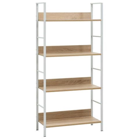 4 Layer Book Shelf Oak 60X27.6X124.5 Cm Engineered Wood Bookshelves