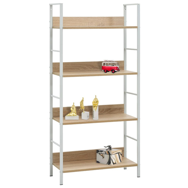 4 Layer Book Shelf Oak 60X27.6X124.5 Cm Engineered Wood Bookshelves