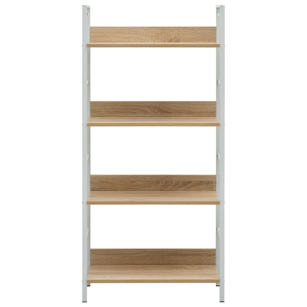 4 Layer Book Shelf Oak 60X27.6X124.5 Cm Engineered Wood Bookshelves