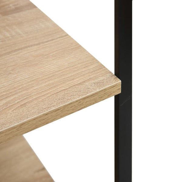 Vidaxl Microwave Cabinet Black And Oak 60X39.6X123 Cm Engineered Wood Cabinets & Cupboards