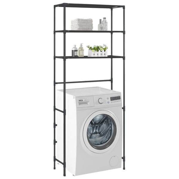 3 Tier Storage Rack Over Laundry Machine Black 69X28x169 Cm Shelves