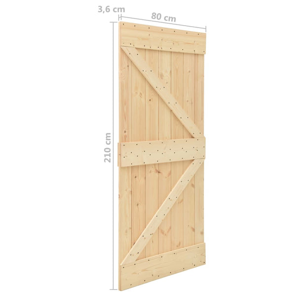 Door 80X210 Cm Solid Pine Wood Barn Doors