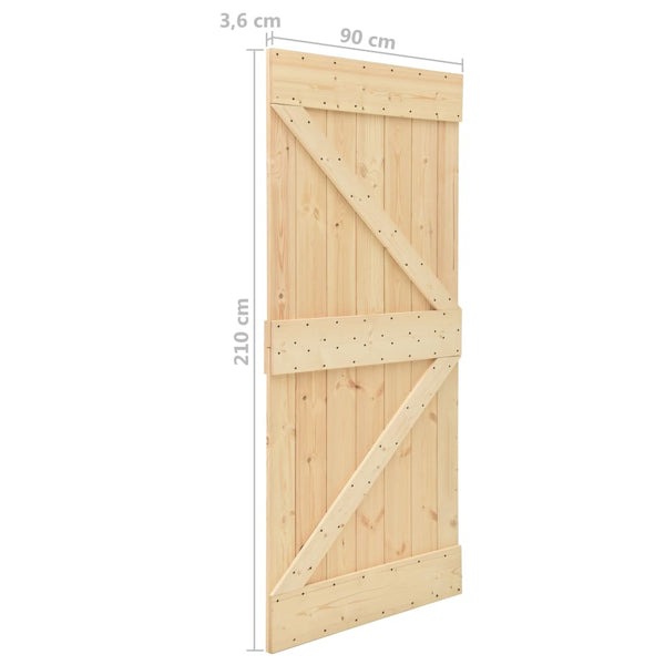 Door 90X210 Cm Solid Pine Wood Barn Doors