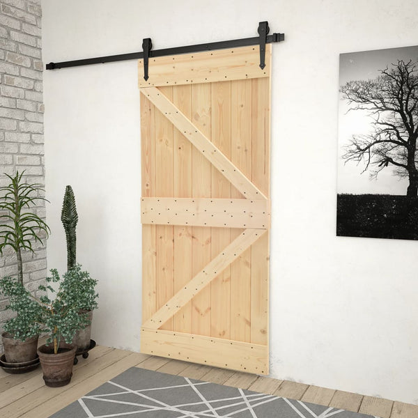 Door 90X210 Cm Solid Pine Wood Barn Doors
