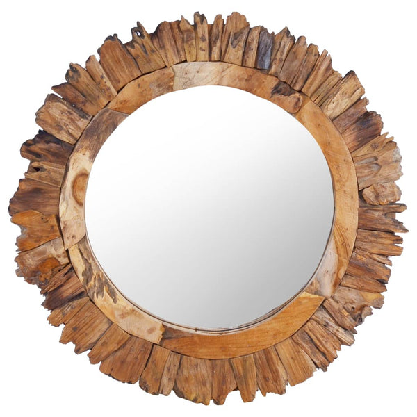 Vidaxl Wall Mirror 60 Cm Teak Round Mirrors
