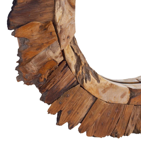 Vidaxl Wall Mirror 60 Cm Teak Round Mirrors