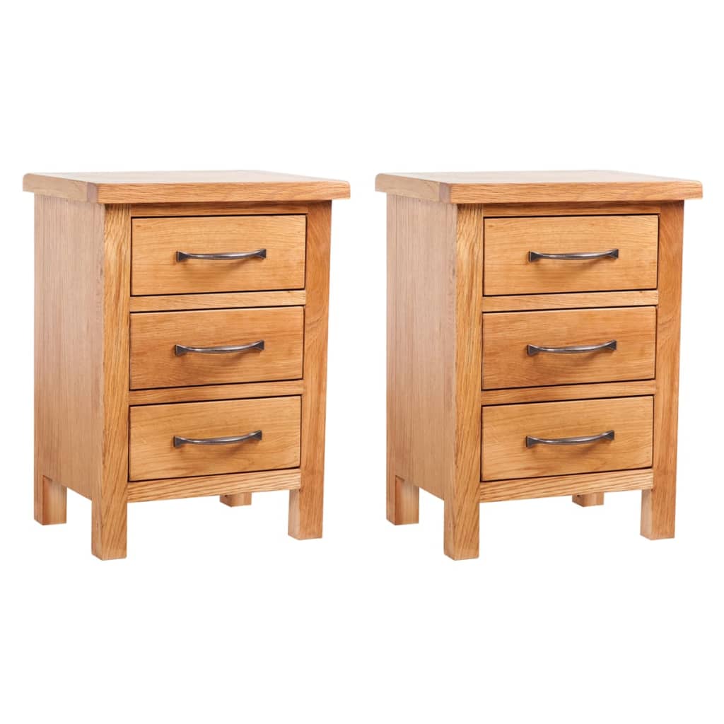 Nightstands 2 Pcs 40X30x54 Cm Solid Oak Wood Bedside Tables
