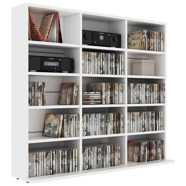 Cd Cabinet White 102X23x89.5 Cm Engineered Wood Cabinets & Cupboards