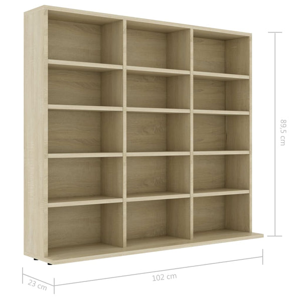 Cd Cabinet Sonoma Oak 102X23x89.5 Cm Engineered Wood Cd & Video Racks