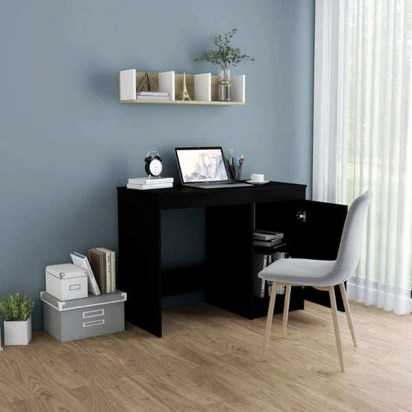 Desk Black 100X50x76 Cm Engineered Wood