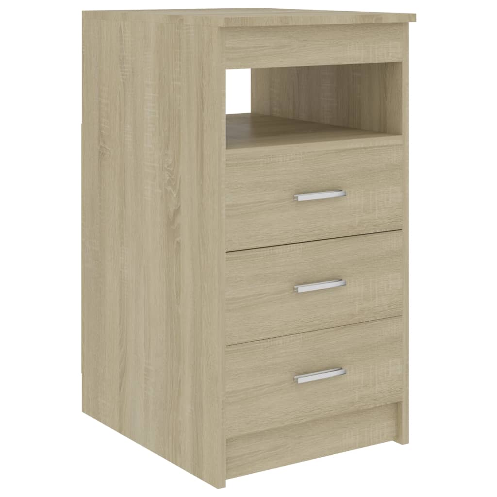 Drawer Cabinet Sonoma Oak 40X50x76 Cm Engineered Wood Bedside Tables