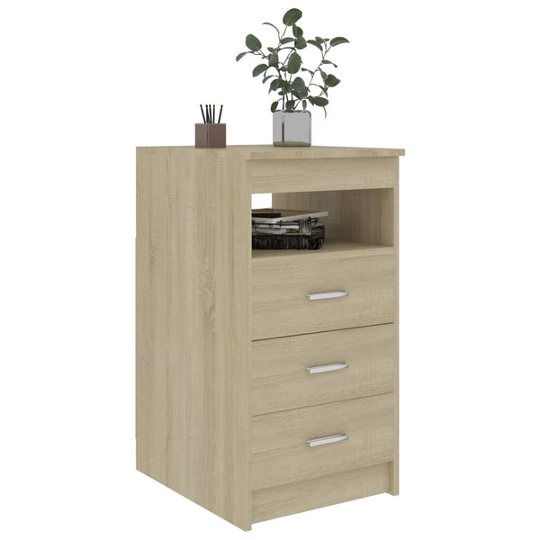 Drawer Cabinet Sonoma Oak 40X50x76 Cm Engineered Wood Bedside Tables
