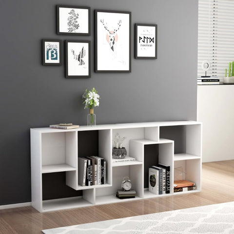 Book Cabinet White 67X24x161 Cm Engineered Wood