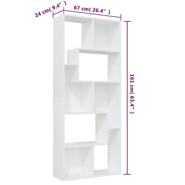 Vidaxl Book Cabinet White 67X24x161 Cm Engineered Wood Cabinets & Cupboards