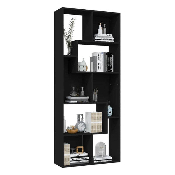 Book Cabinet Black 67X24x161 Cm Engineered Wood Bookshelves