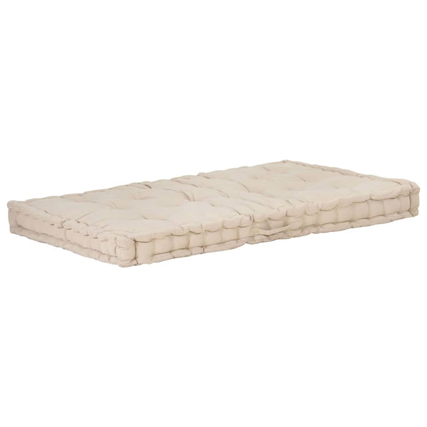 Vidaxl Pallet Floor Cushions 2 Pcs Cotton Beige Cushions & Decorative Pillows