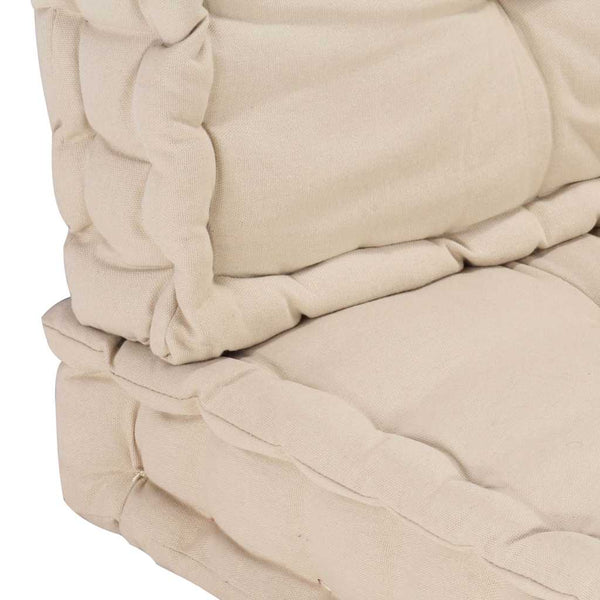 Vidaxl Pallet Floor Cushions 2 Pcs Cotton Beige Cushions & Decorative Pillows