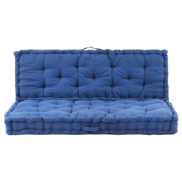 Pallet Floor Cushions 2 Pcs Cotton Light Blue Cushions & Decorative Pillows