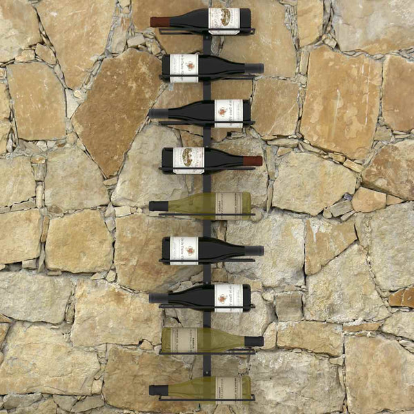 Vidaxl Wall Mounted Wine Rack For 9 Bottles Black Iron Racks & Holders
