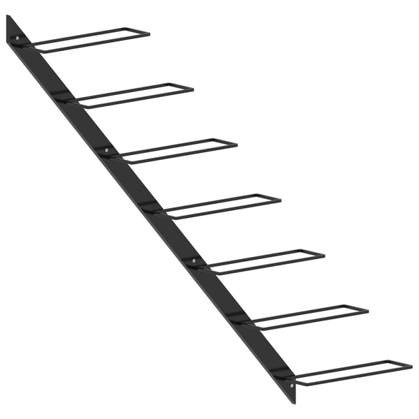 Wall Mounted Wine Rack For 7 Bottles Black Metal Racks
