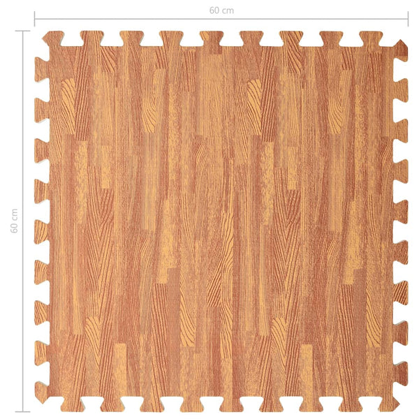 Floor Mats 12 Pcs Wood Grain 4.32 Eva Foam