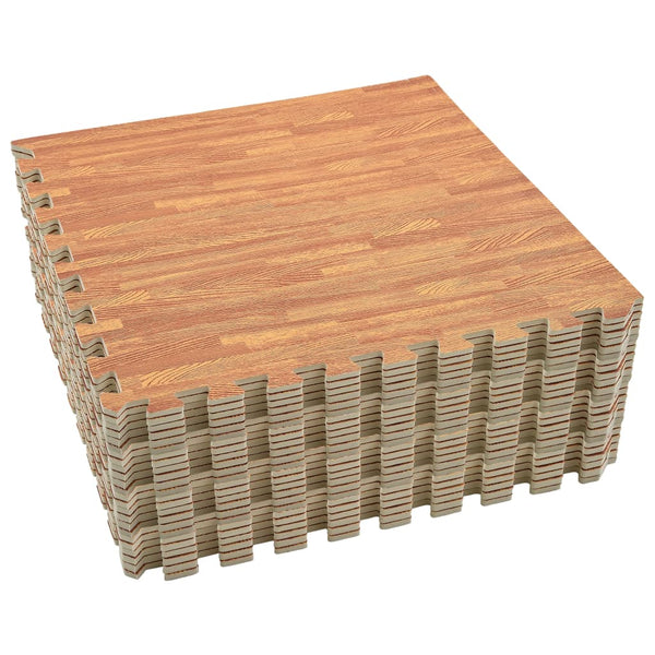 Floor Mats 24 Pcs Wood Grain 8.64 Mâ² Eva Foam