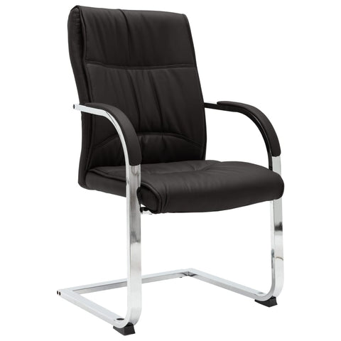 Cantilever Office Chair Black Faux Leather Chairs