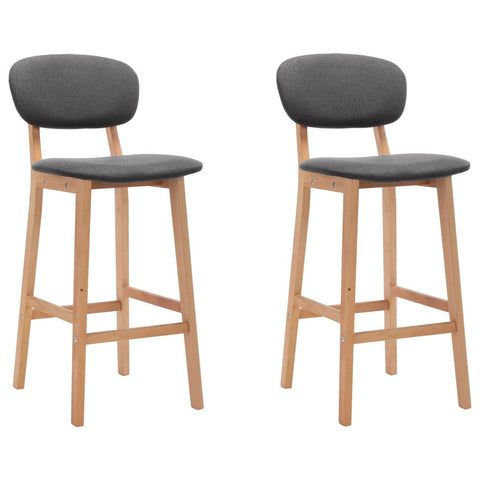 Bar Stools 2 Pcs Dark Grey Fabric Benches Bar Stools