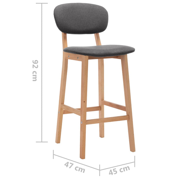 Bar Stools 2 Pcs Dark Grey Fabric Benches Bar Stools