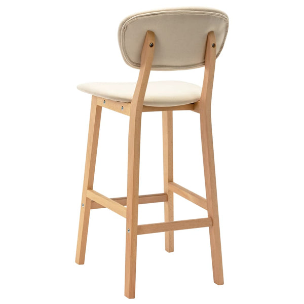 Bar Stools 2 Pcs Cream Fabric Benches Bar Stools