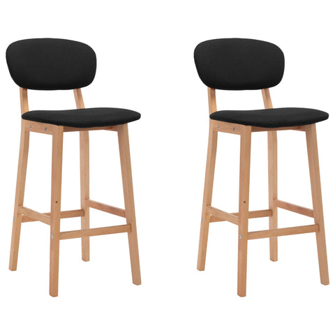 Bar Stools 2 Pcs Black Fabric Benches Bar Stools