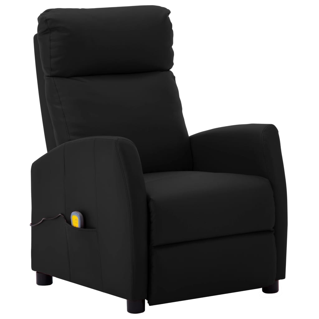 Massage Chair Black Faux Leather Electric Massage Chairs