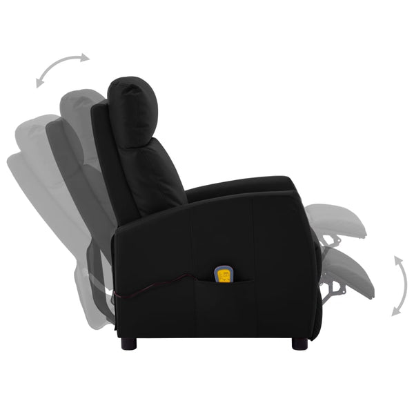 Massage Chair Black Faux Leather Electric Massage Chairs