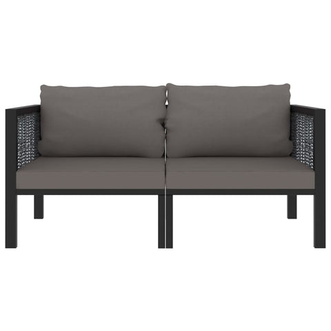 2-Seater Sofa With Cushions Anthracite Poly Rattan