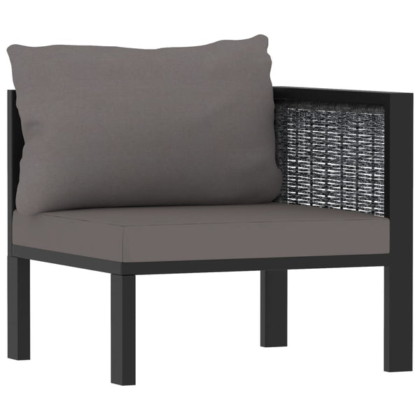 3-Seater Sofa With Cushions Anthracite Poly Rattan