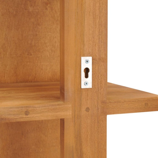 Mirrors Wall Mirror With Shelves 30X30x120 Cm Solid Teak Wood