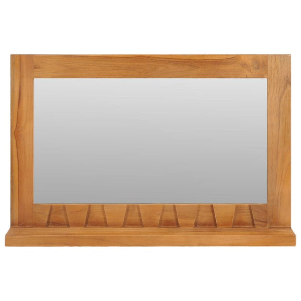 Mirrors Wall Mirror With Shelf 60X12x40 Cm Solid Teak Wood