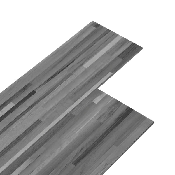 Vidaxl Pvc Flooring Planks 5.02 Ma Mm Self Adhesive Striped Grey Vinyl Flooring