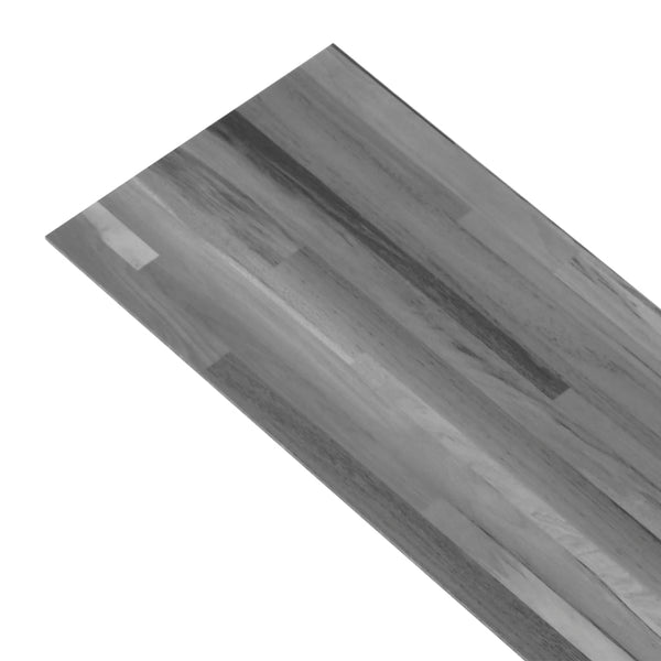 Vidaxl Pvc Flooring Planks 5.02 Ma Mm Self Adhesive Striped Grey Vinyl Flooring