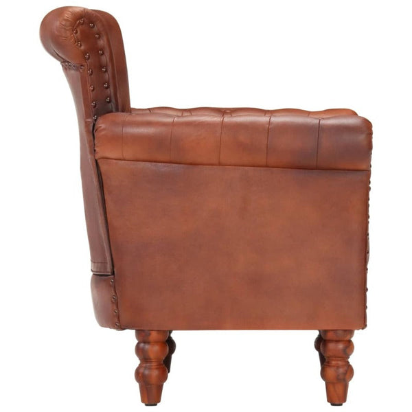 Vidaxl Armchair Brown Real Goat Leather
