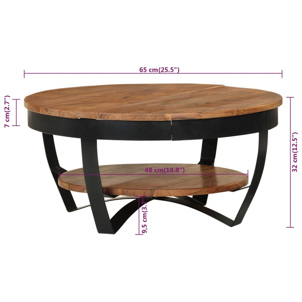 Coffee Table 65X65x32 Cm Solid Acacia Wood Coffee Tables