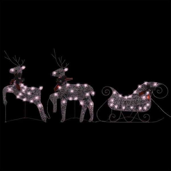 Reindeer & Sleigh Christmas Decoration 60 Leds Outdoor Gold Seasonal Decorations