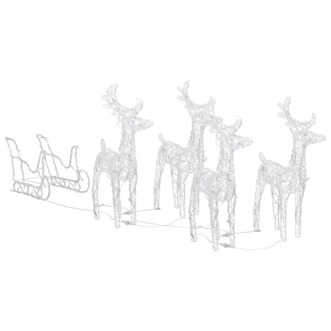 Reindeers & Sleigh Christmas Decoration 280X28x55 Cm Acrylic Seasonal Decorations