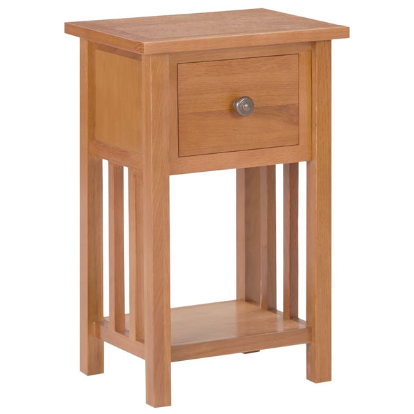 Vidaxl Magazine Table With Drawer 35X27x55 Cm Solid Oak Wood Bedside Tables