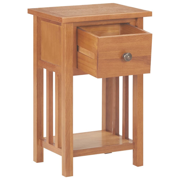 Vidaxl Magazine Table With Drawer 35X27x55 Cm Solid Oak Wood Bedside Tables