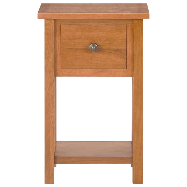 Vidaxl Magazine Table With Drawer 35X27x55 Cm Solid Oak Wood Bedside Tables